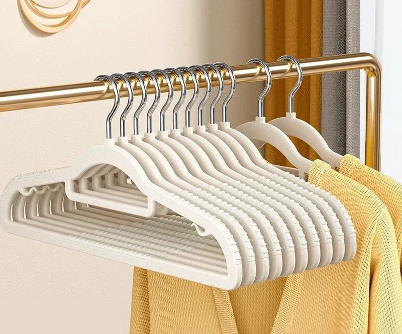 Cintre plastique antidérapant – lot de 10 pièces Blanc