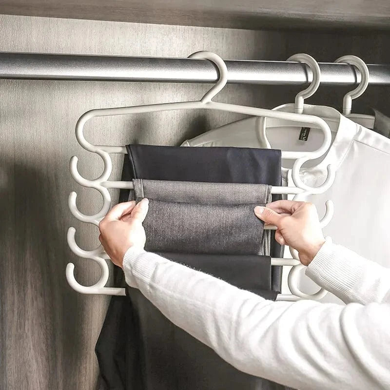 Cintre 5 pantalons multicouche – gain de place et organisation