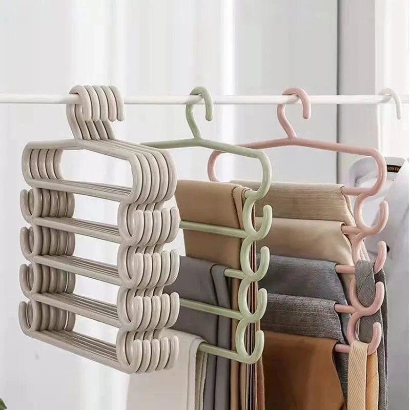 Cintre 5 pantalons multicouche – gain de place et organisation