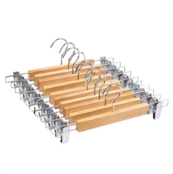 Cintre à Pantalon en Bois - Antidérapant & Pivotant 10 PCS / S 24 cm
