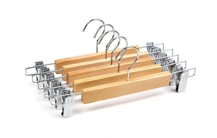 Cintre à Pantalon en Bois - Antidérapant & Pivotant 5 PCS / S 24 cm