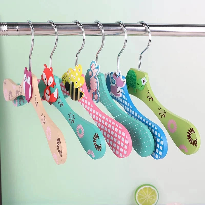 Cintre bébé en bois décoratifs animaux - Lot de 6