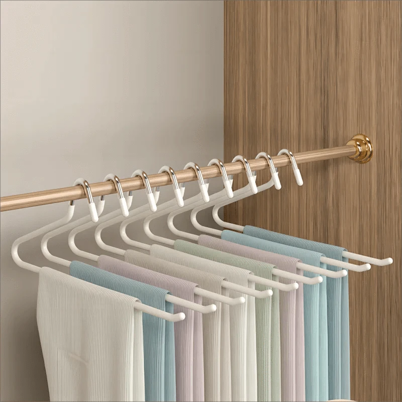 Cintre pantalon gain de place – Lot de 10 inox antidérapants