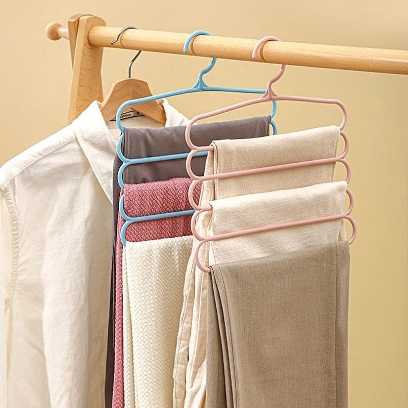 Cintre pantalon plastique 5 couches – rangement gain de place