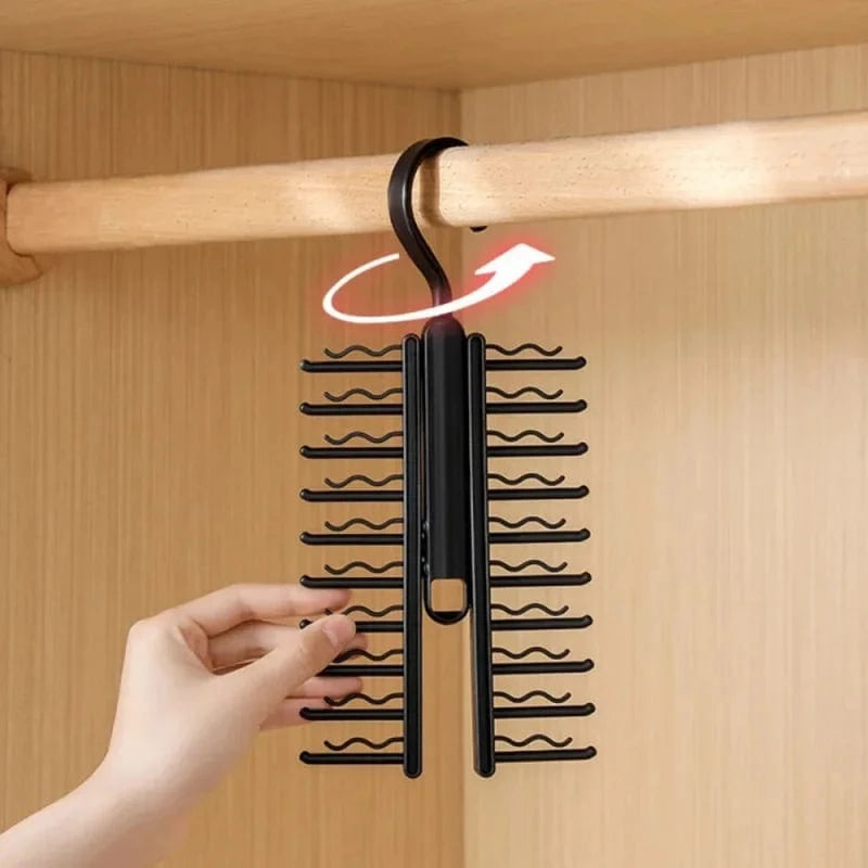 Cintre pour cravates & ceintures avec 20 clips antidérapant Noir