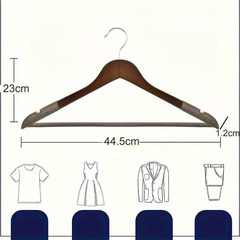 Cintre pour dressing en bois – Lot de 5 pièces Bois noyer
