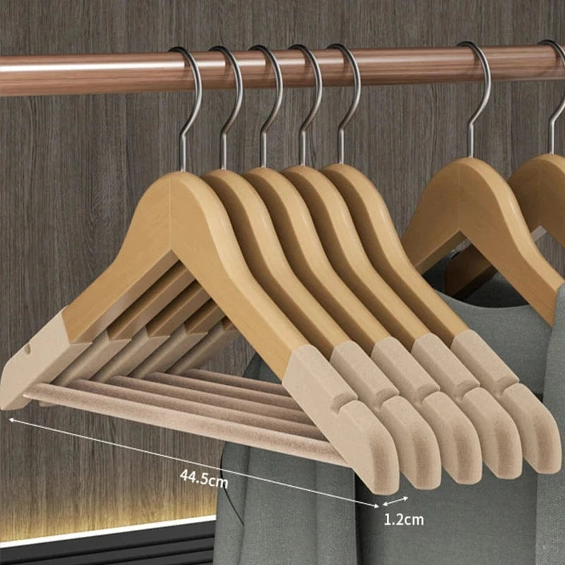 Cintre pour vêtement en bois antidérapant – Lot de 5 Bois