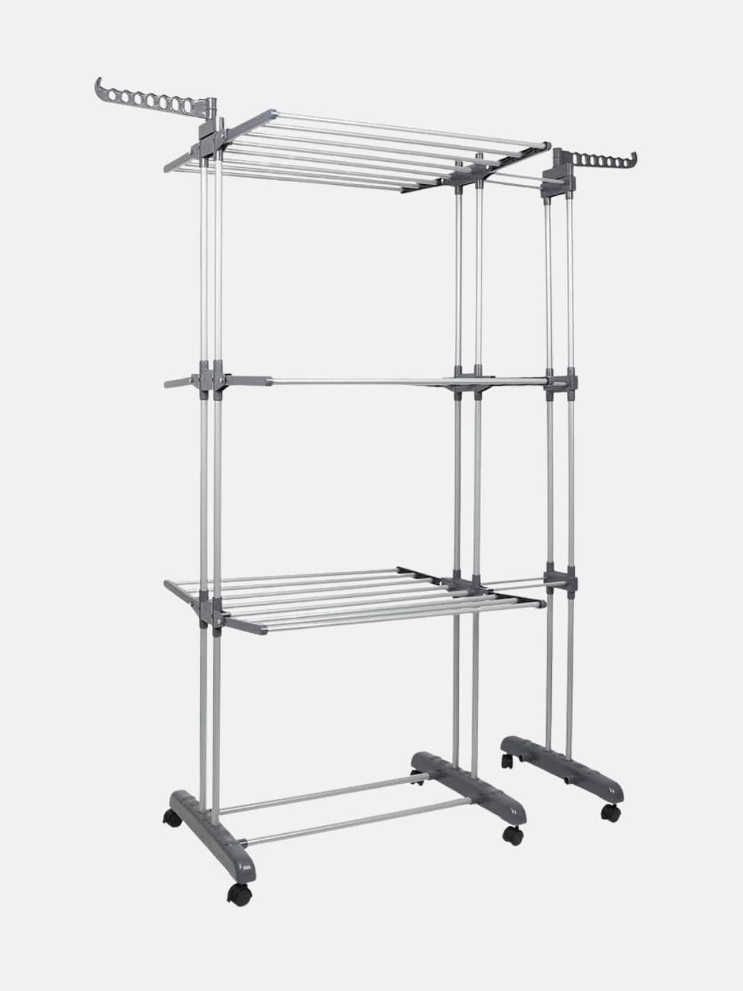 Étendoir à linge extensible – grande capacité, robuste et pliable  Gris