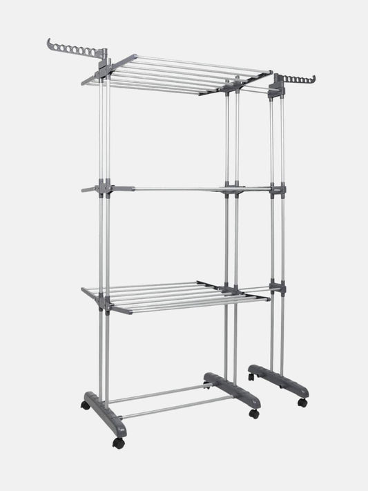 Étendoir à linge extensible – grande capacité, robuste et pliable  Gris