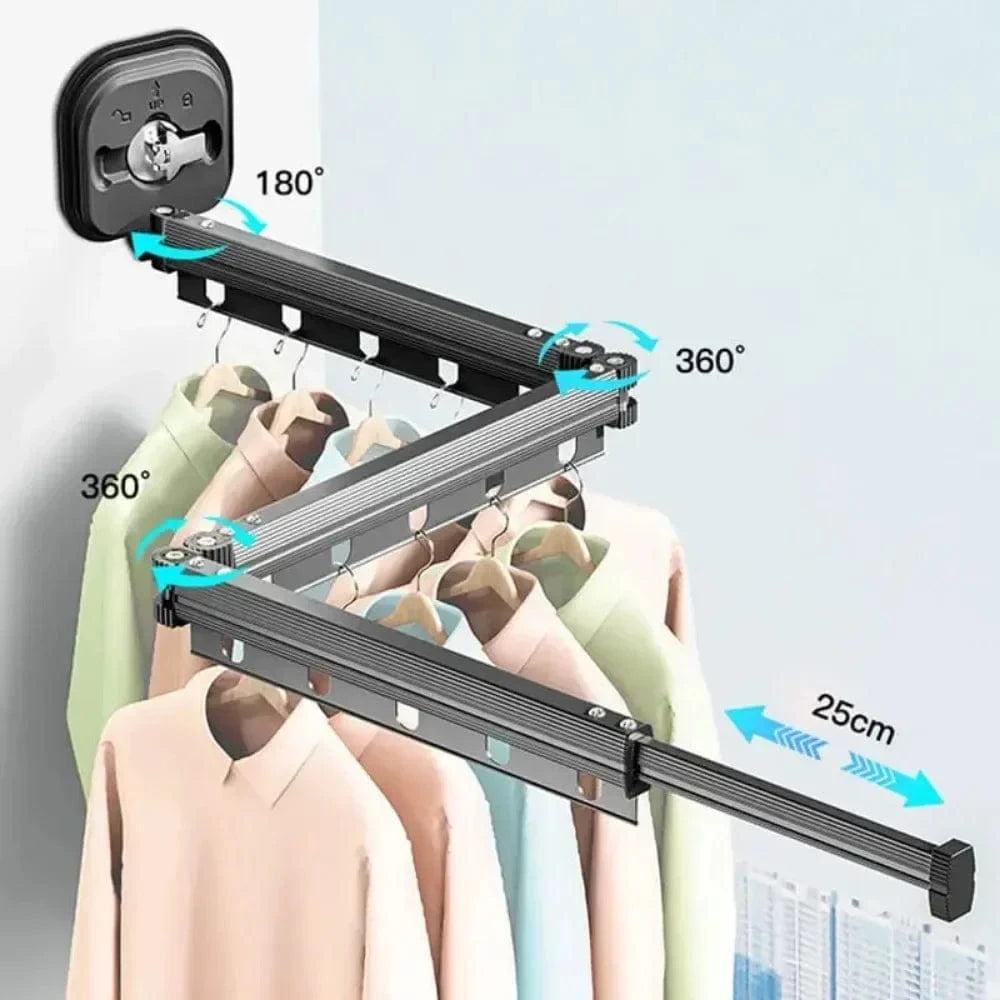 Étendoir à linge mural rabattable à ventouse pliable
