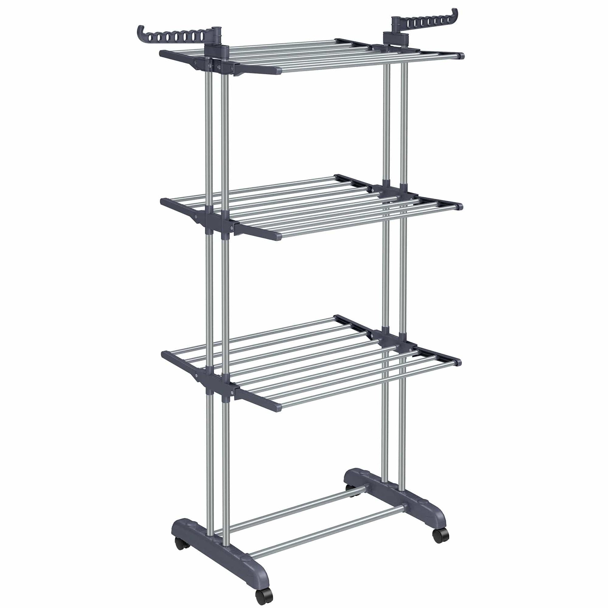 Étendoir à linge tour - grande capacité et pliable Gris