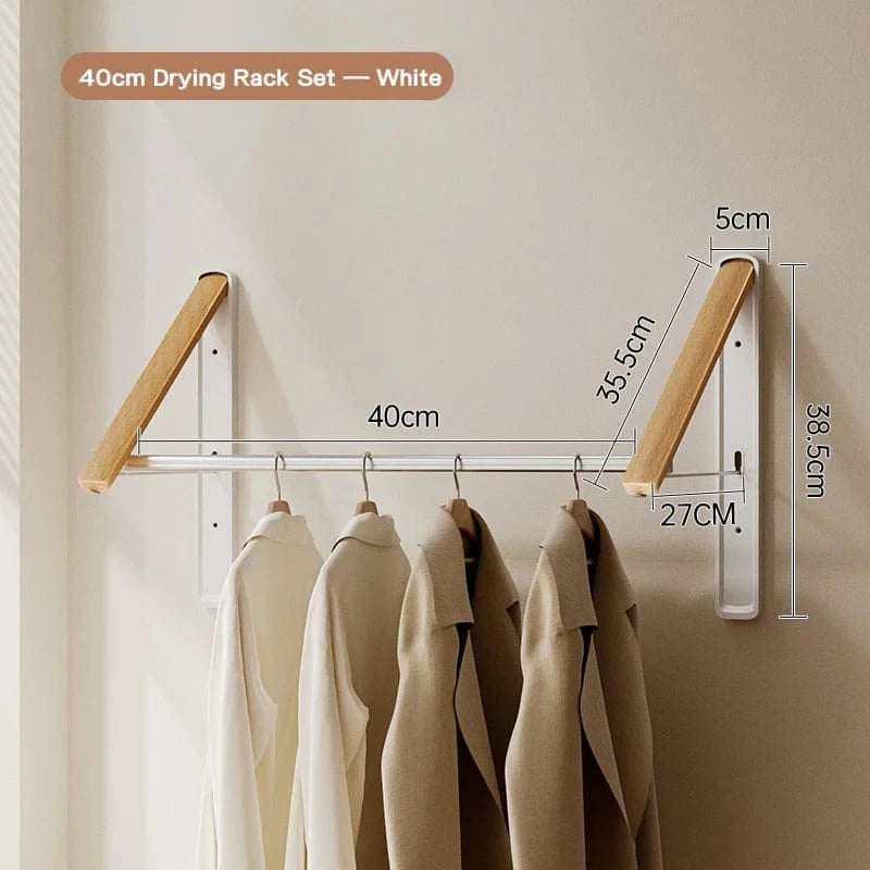 Etendoir rétractable mural – Séchage gain de place et robuste Blanc A2 - 40cm