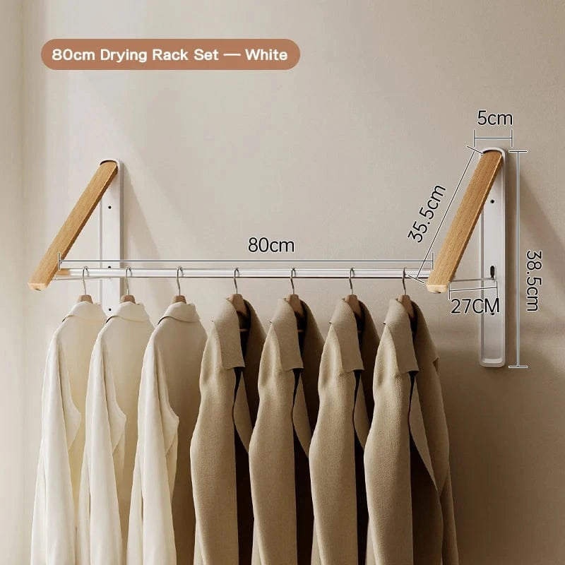 Etendoir rétractable mural – Séchage gain de place et robuste Blanc A2 - 80cm