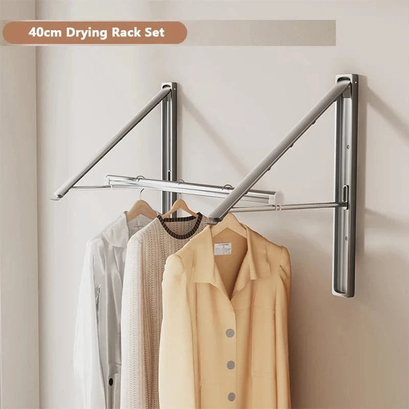 Etendoir rétractable mural – Séchage gain de place et robuste Gris B2 - 40cm