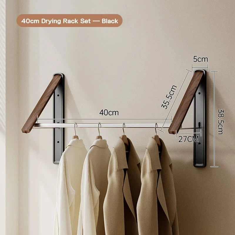 Etendoir rétractable mural – Séchage gain de place et robuste Noir A2 - 40cm