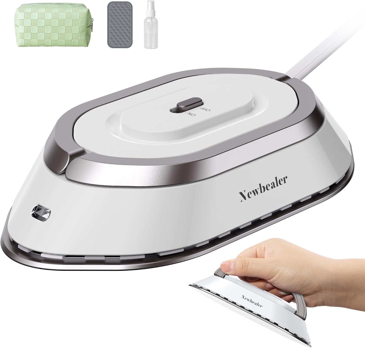 Fer à repasser de voyage – Mini fer portable double tension Argent