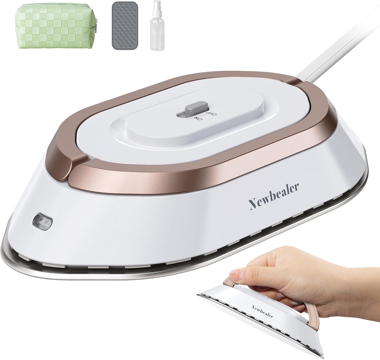 Fer à repasser de voyage – Mini fer portable double tension Blanc