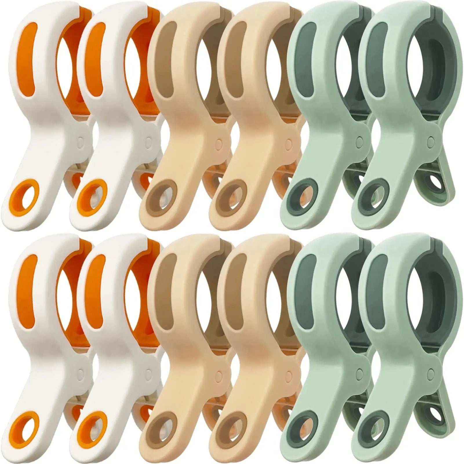Grosse pince plastique antidérapante pour linges - Lot de 12 12 pcs - Mix de couleur