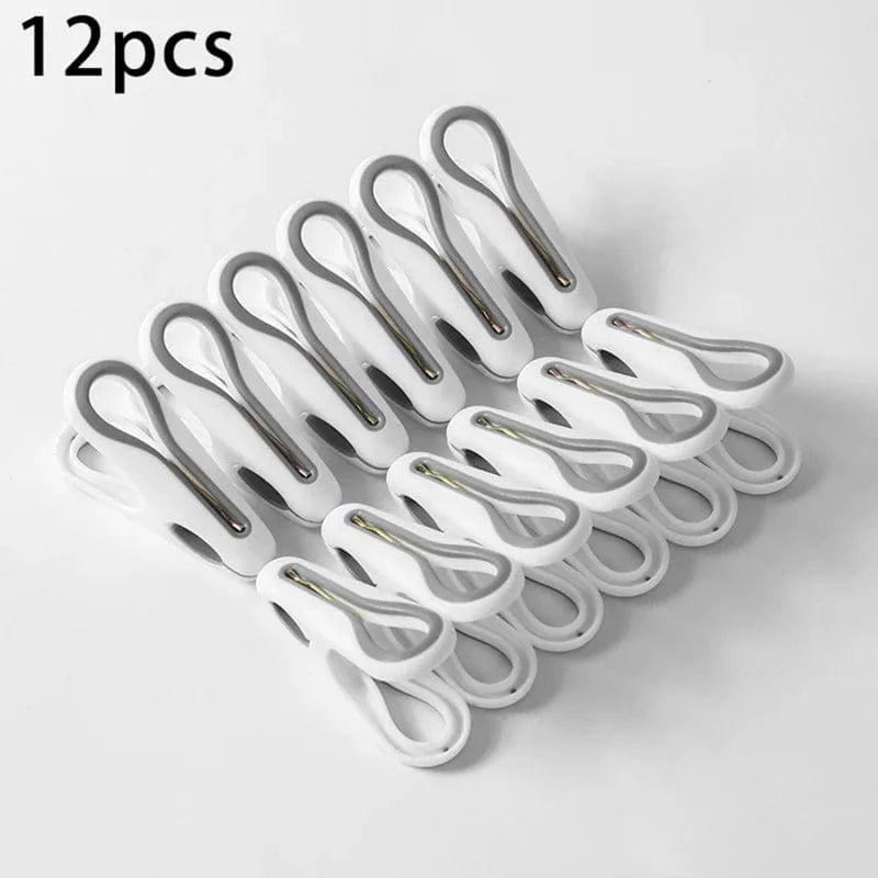 Petite pince en plastique design pour linge et vêtements d’enfants 12pcs - Blanc