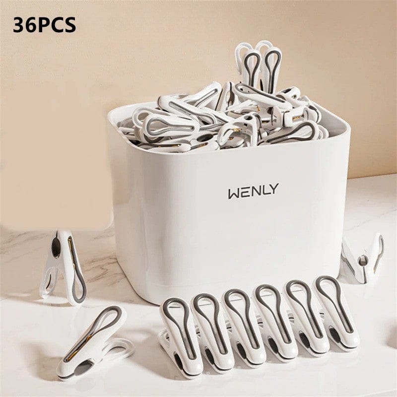 Petite pince en plastique design pour linge et vêtements d’enfants 36 pcs avec boite - Blanc