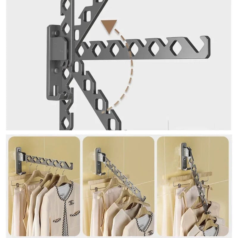 Porte cintre mural pliable en acier inoxydable – Gain de place (donner un autre mots cles)