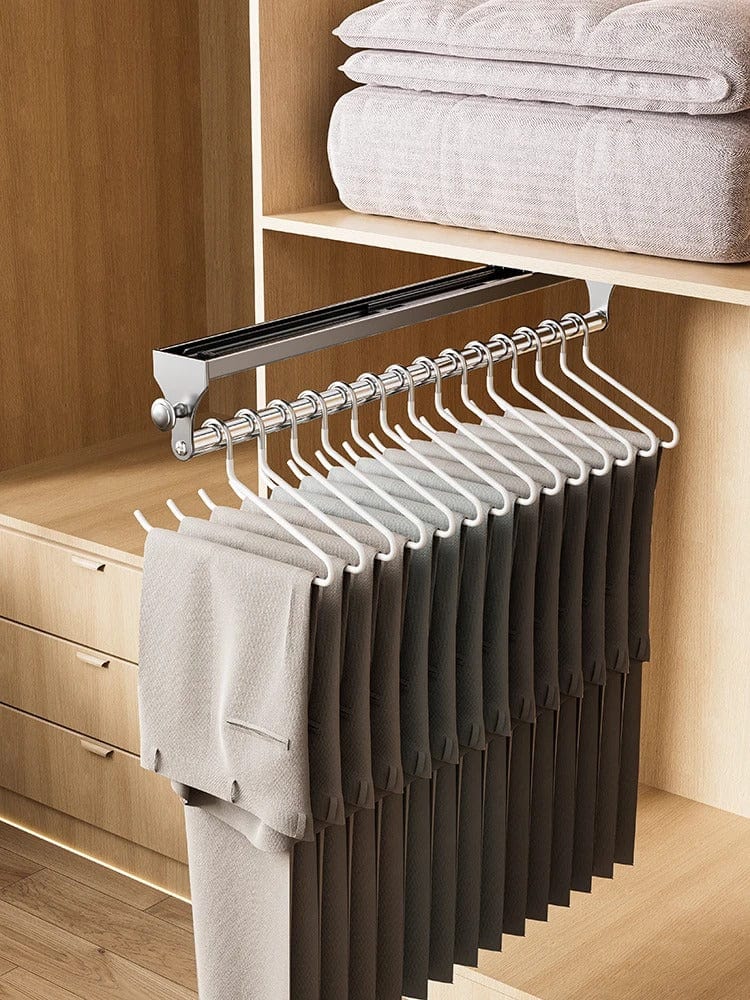 Porte pantalon coulissant – tringle extractible pour dressing