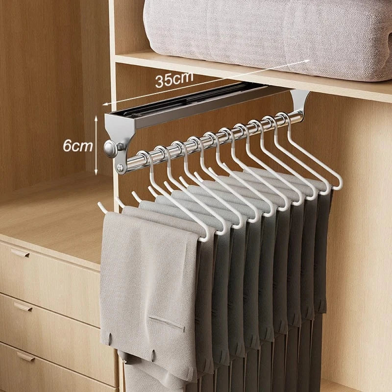 Porte pantalon coulissant – tringle extractible pour dressing 35cm